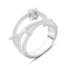 Серебряное кольцо CatalogSilver с фианитами, вес изделия 4,48 гр (2169369) 16.5 размер