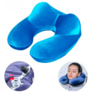 Надувная подушка дорожная U-образная с подголовником, бархат