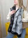 Двосторонній шарф Guess теплий чорно-сірий