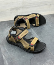 Шкіряні сандалі колір оливковий/чорний