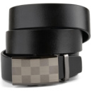 Ремінь чоловічий з автоматичною пряжкою шахматка 720266 Чорний