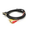 Кабель VGA (папа)-3RCA (папа) 1.5m, Black/Red, без оплетки, ОЕМ