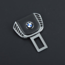 Заглушка ременя безпеки метал «BMW» (1шт) цинк.сплав + шкіра «FLY» (тип №1)