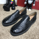 Лоферы Christian Louboutin Pik Boat Python Black