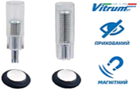 Стопор прихований VITRUM Modello2 панель чорна матова, Ø14х47мм