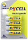 Акумулятор PKCELL 1.2V AA 1300mAh NiMH Rechargeable Battery, 4 штуки в блістері ціна за блістер, Q12