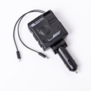 Автомобильное зарядное устройство MECHA с выдвижными кабелями и портами USB/Type-C Черный
