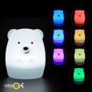 Силиконовый светодиодный ночник детский Click Медведь 14 см