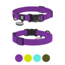 Нашийник для собак водостійкий WAUDOG Magnet c QR паспортом, магнітна пряжка-фастекс, M, Ш 20 мм, Дов 28-40 см, фіолетовий