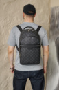 Рюкзак Louis Vuitton чорний з сірими лого