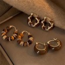 Серьги набор 3 пары в различных дизайнах с эмалью золотистые,женская бижутерия серьги комплект из цинкового сплава