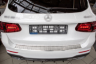 Накладка на задний бампер Carmos (2019-2022, нержавеющая сталь) для Mercedes GLC X253