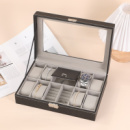 Шкатулка для украшений, аксессуаров и драгоценностей футляр для хранения из искусственой кожи 30.3х20.3х8 см