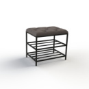 Банкетка для обуви Женева-1 50см велюр серо-коричневый 5-0-9005