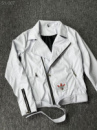 Шкіряна куртка (косуха) - біла - 51-007