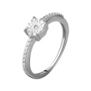 Серебряное кольцо CatalogSilver с натуральными бриллиантом 0.05ct, вес изделия 1,74 гр (2064312) 17.5 размер