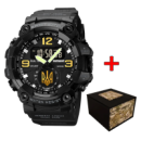 Чоловічий годинник Patriot 003BKUAGD Тризуб Gold тактичний з комбінованим циферблатом та коробкою