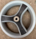 Диск колеса для дитячих колясок 8 В. срібло/чорне, 3 промені з підшипником dia втулки 8mm