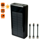 Повербанк на солнечной батарее Solar Power Bank UKC 20000mAh Черный павер банк MicroUSB/Lightning/Type-C