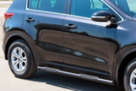 Боковые Трубы BB002 Черные (2 шт., Нержавейка) для Kia Sportage 2015-2021 гг