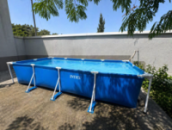 Intex 28273 (450×220×84 см) прямокутний каркасний басейн Rectangular Frame Pool синій
