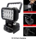 Тушь 15 LED Светодиодный аккумуляторный фонарик для Makita 18В 2 USB выхода, рабочий прожектор  на аккумулятор