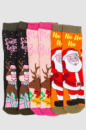 Комплект жіночих шкарпеток новорічних 3 пари, колір чорний, помаранчевий, світло-рожевий, 151R272