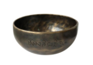Тибетська співаюча чаша Tiger Eye з різьбленням мантри (D 20.5 см)