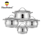 Набір каструль Haus Roland HR114-2, 4 шт із нержавіючої сталі 1,9/2,7/3,6/6,1 л. Срібний (HR114-2)