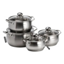 Набор кастрюль из нержавеющей стали 4 шт по 6,3/3,9/2,9/2,1 л хром HP33526