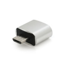 Перехідник USB2.0(AF) OTG => microUSB(M), Silver, Пакет