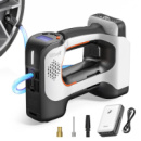 Аккумуляторный компрессор Litheli с фонарем, питание от павербанка (УМБ Litheli Power Bank 20000 mAh, 45W, 2А в комплекте)