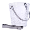 Ведерко для льда стеклянное 1 л с металлическими щипцами HP-19-22GLASS