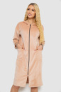 Халат женский велюровый на молнии, цвет светло-бежевый, 238R101
