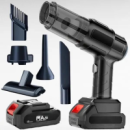 Пилосос автомобільний акумуляторний 48V 2акб, 6 насадок, чорний