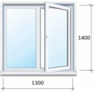 Вікно металопластикове біле (1300*1400). Безкоштовна адресна доставка майже по всій території України.