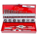 Якісний набір мітчиків та плашок для нарізання різьби INTERTOOL SD-8032 : 32 елементи, М3-М12