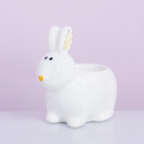 Подставка под яйцо керамичяская Кролик белый Пасхальный 6800 белая