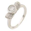 Серебряное кольцо CatalogSilver с фианитами, вес изделия 3,5 гр (0534435) 18 размер