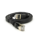 Патч-корд литой плоский WEEPDA, UTP, RJ45, Cat.7, 1m, Cu, черный