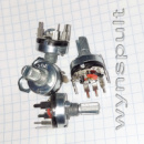 резистор змінний RV17 20K з вимикачем 15mm рифл 5pin B20K B203 потенціометр