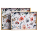 Набор прямоугольных подносов для подачи еды 2 (шт) 40×30×4 (см) красивые декоративные подносы для кухни, в кровать, на стол HP-HK-19