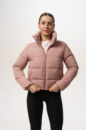 Пуховик укорочений жіночий «Bubble» пудровий (1814185014)
