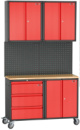 Комплект металлической гаражной мебели 7 предметов 460х2180х1330мм (шкаф навесной двухстворчатый 1 полка: 300х660х760-2шт; шкаф напольный...