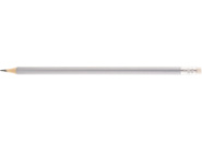 Олівець чорнографітний круглий Economix promo корпус срібний, з гумкою