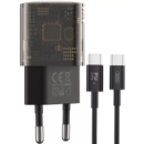 Мережевий зарядний пристрій XO CE05 PD30W+QC3.0 18W (1USB/1Type-C) + Type-C Cable, Brown