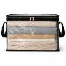 Прозрачная прямоугольная сумка ORGANIZE для вещей с ручками M 38x24x32 см  (черная)