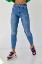 Жіночі звужені джинси з потертостями — джинс-колір, 32р (є розміри)