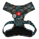 Шлея для собак дихаюча WAUDOG Mesh с QR адресником, малюнок «Луска», М, A 35 см, В 42-60 см
