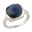 Серебряное кольцо CatalogSilver с сапфиром nano, вес изделия 3,74 гр (0712222) 16.5 размер